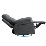 Power Recliner Glider Chair With Bluetooth Speaker 270 Degree Swivel With LED Light Side Arm With W1203P173383