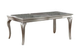 Traditional Dining Table Rectangle Table Silver Hue 1pc Dining Table Glass Insert Dining Room B011P322613
