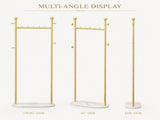 Clothing Rack, Golden Metal Freestanding Heavy Duty Clothes Rack with Marble Pattern Sintered Stone 04321713
