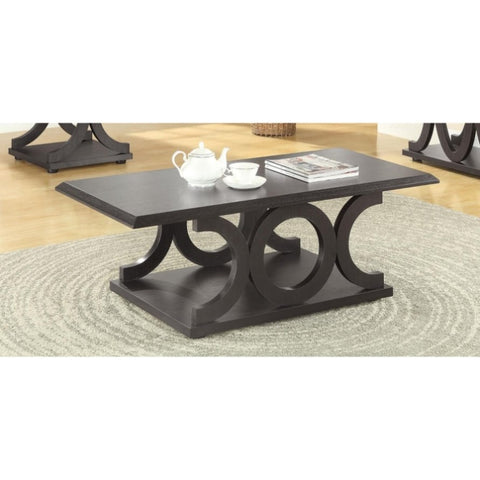 ZUN Cappuccino C-shaped Coffee Table B062P153610