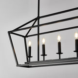 5-Light Farmhouse Kitchen Island Lighting,5 Light Industrial Linear Chandelier for Dining Room Metal W1592P263139