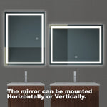 ZUN 36" X 28" LED Vanity Mirror with Dimmable Touch & Wall Switch Control, Anti-Fog, CRI 90, Adjustable W1920P199511