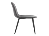 Comfortable Linen-Cotton Dining Chair Set - Six Pieces in Dark Gray.Integrated Seat and W1151P283077