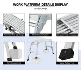 Aluminum Work Platform Large Size Step Stool Folding Portable Work Bench 40" Width Telescopic Feet W2529P185532
