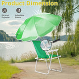 Folding Beach Chair with Umbrella Adults, Lightweight Porable Camping Chair with 265lbs Capacity 73128720