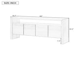 U_Style 60" 4-Door Sideboard, Modern Minimalist Solid Veneer Sideboard with Open Shelf, Natural N711P289132O