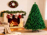 6ft Artificial Christmas Tree with 1,000 Branch Tips, Hinged PVC Xmas Tree with Metal Stand, Green 82451435