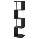 Black and Chrome 4-Tier Bookcase B062P153775