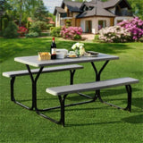 Picnic Table Bench Set Gray 61147457