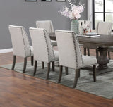 Traditional Formal 2pc Side Chairs Upholstered Wingback Design Oak Finish Dining Room Furniture B011P203558