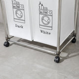 Laundry Basket 2 Tier Clothes Sorter with 4 Removable Bags to Organize Clothes, With Four Wheels, 68926337