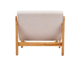 Fluffy Accent Chair Dark Beige with Natural Solid Wood Frame N767P366257E