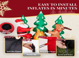9FT Lighted Christmas Inflatable Decoration, Inflatable Santa and Reindeer Around Campfire, Funny 05216727