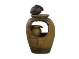 15.4x11.8x32.7" Traditional Rustic Decorative 3 Tier Brown Water Fountain with Pot Design, with W2078138957