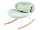25.59"W x 33.66"D x 29.53"H Indoor Teddy Fabric Rocking Chair, Soft Fluffy Lounge Rocker with White 02558907