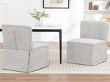 Linen Dining Chairs, Modern Fabric Side Chairs for Dining Room and Kitchen, with Padded Seat and W1170P365356