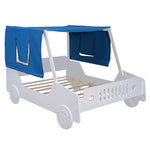 ZUN Full Size Car Shaped Bed with Tents,White WF316201AAK