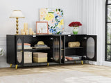 Modern Accent Sideboard Cabinet with Acrylic Doors, Freestanding Storage Cupboard Console Table for W578P186749