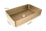 ZUN 20.66''x13.62'' Stainless Steel Rectangular Vessel Bathroom Sink W997114978