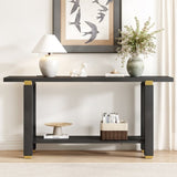 U_Style 62.9" Modern Minimalist Console Table, Solid Wood Entryway Sofa Table with Metal Accents, N711P289140B