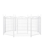 ZUN Dog Playpen Indoor 32 inch 8 Panels Metal Dog Pen Pet Dog Fence Outdoor Exercise Pen with Doors, W368P234001