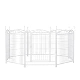 ZUN Dog Playpen Indoor 32 inch 8 Panels Metal Dog Pen Pet Dog Fence Outdoor Exercise Pen with Doors, W368P234001