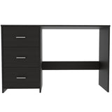 ZUN Ventura 3-Drawer Writing Desk Black Wengue B06280029