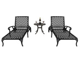 193*64.5*93cm Backrest Adjustable Courtyard Cast Aluminum Lying Bed Black 30903465