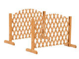 Set of 2 Retractable Arched Wooden Fences 205 x 33.5 x 80 cm Teak Finish Fir Wood 48778453