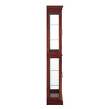 ZUN Curio Cabinet Lighted Curio Diapaly Cabinet with Adjustable Shelves and Mirrored Back Panel, W1693P154579