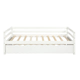 ZUN Daybed with Trundle Frame Set, Twin Size, White 04885923