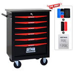 ZUN 6 Drawers Multifunctional Tool Cart with Wheels,Metal Rolling Tool Cart Storage for Garage Workshop 57151959