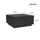 33.25" Square Coffee Table with 4 Drawers, Black N735P277298B