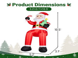 10.6FT Sitting Santa Inflatable, 6 LED Lights, 210D Polyester Christmas Decor, US Plug 85392060