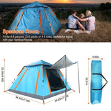 4-5 Person Pop-Up Camping Tent, Instant Setup Family Tent with 2 Mosquito Nets Windows, Portable for 55204653