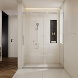 56-60"W x74"H Semi-Frame Single Sliding Shower Door,304 Stainless Steelin Polished Chrome W2965P277274