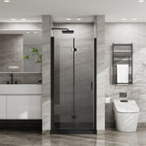 Goodyo 34"x 72" Bifold Frameless Glass Shower Door 1/4 inch Tempered Clear Glass Pivot Swing Shower D163102095