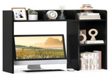 Black Desktop Bookshelf for 27''/68.58cm Monitor, 93.9825.4073.66cm Engineered Wood Desk Hutch 43086340