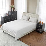 Black P2 Density Board Wavy Pattern Drawer Front 454070cm Two-Drawer Bedside Cabinet 75644100