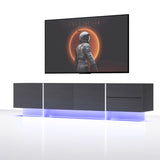 ZUN TV Console with Storage Cabinets, Remote Control, APP Control LED TV Stand, Full RGB Color W1701P194964