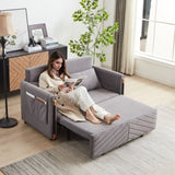 MH 54" Modern Convertible Sofa Bed with 2 Detachable Arm Pockets, Velvet Loveseat Multi-position W1193P254887