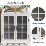 30" Modern Bathroom Vanity with Ceramic Sink, Bathroom Vanity Cabinet with Tempered Blurred Glass N817P279904W