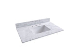 Montary 37inch bathroom vanity top stone carrara white new style tops with rectangle undermount W50921981