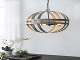 4 - Light Galvanized Chandelier, Hanging Light Fixture with Adjustable Chain for Kitchen Dining Room W2078138929