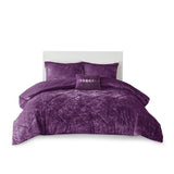 King/Cal King Velvet Comforter Set with Throw Pillow B03595944
