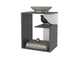 FURNITURE Vega Side Table in melamine with open storage,Onix and White 83083392
