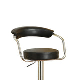 ZUN Set of 2 Black Faux Leather Bar Stools SR011559