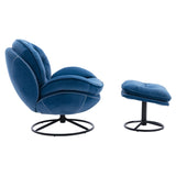 Accent chair TV Chair Living room Chair with Ottoman-Blue W676P232275