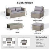 2pcs armless sofa 2pcs footstool 1pcs double sofa 1pcs coffee table with storage, gray 62176797
