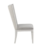 Light Grey and Weathered White Padded Side Chair B062P209266